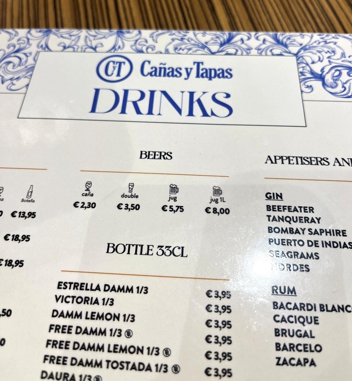 馬德里 Tapas 推薦|Cañas y Tapas 太陽廣場店:新手必訪平價連鎖餐廳 - 第5張圖 飲料選項