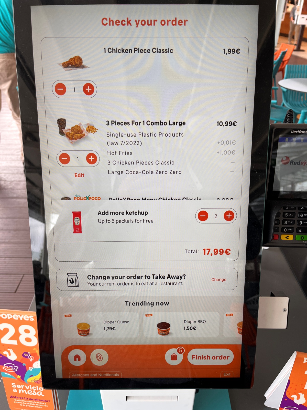 西班牙 Popeyes Louisiana Kitchen | 套餐最便宜竟然只要3.99歐? | 試看看歐洲的美式炸雞