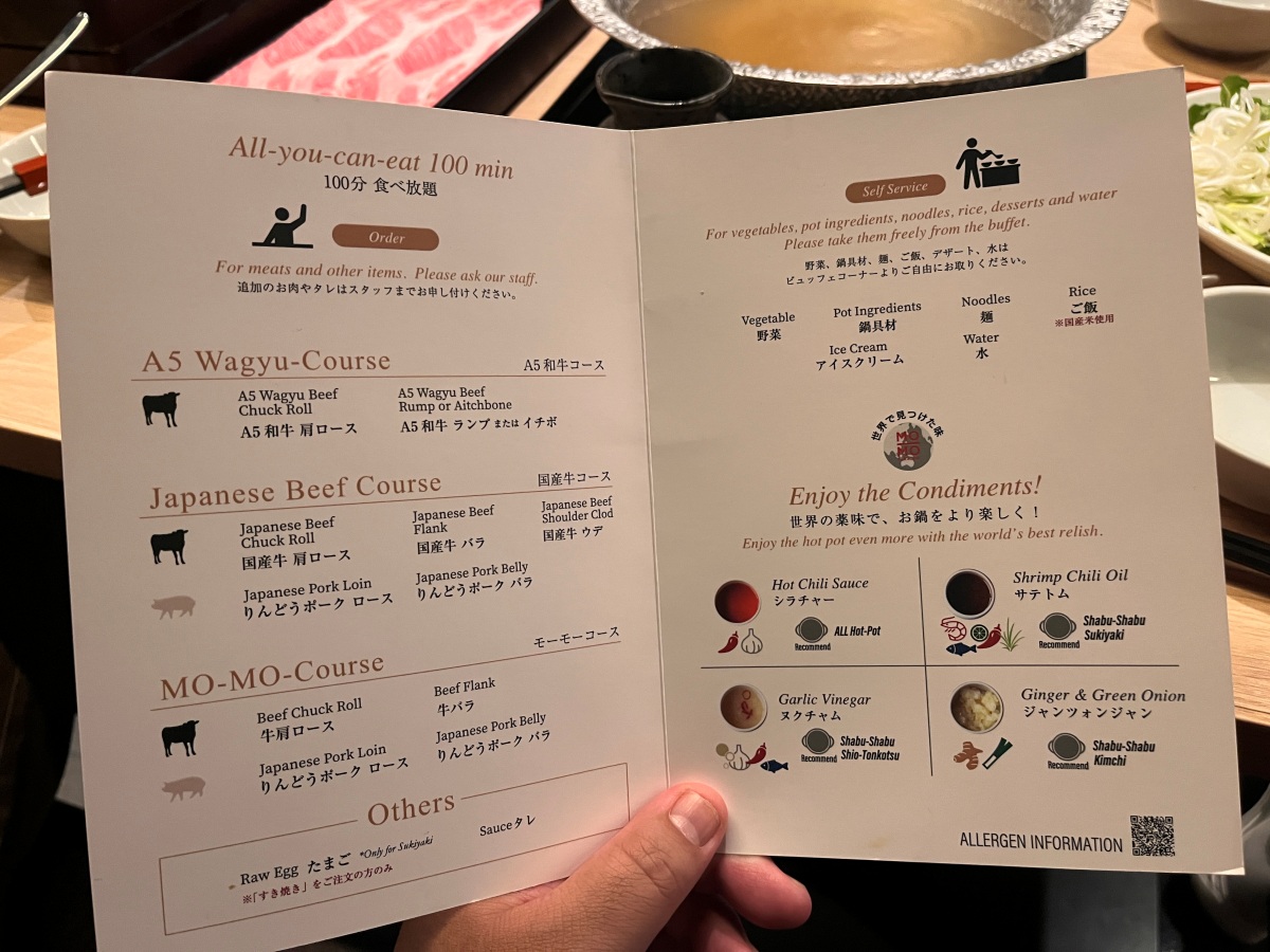 日本東京 MoMo Paradise | A5 和牛國產牛100分鐘無限享用壽喜燒 | 服務品質真的應該要收服務費